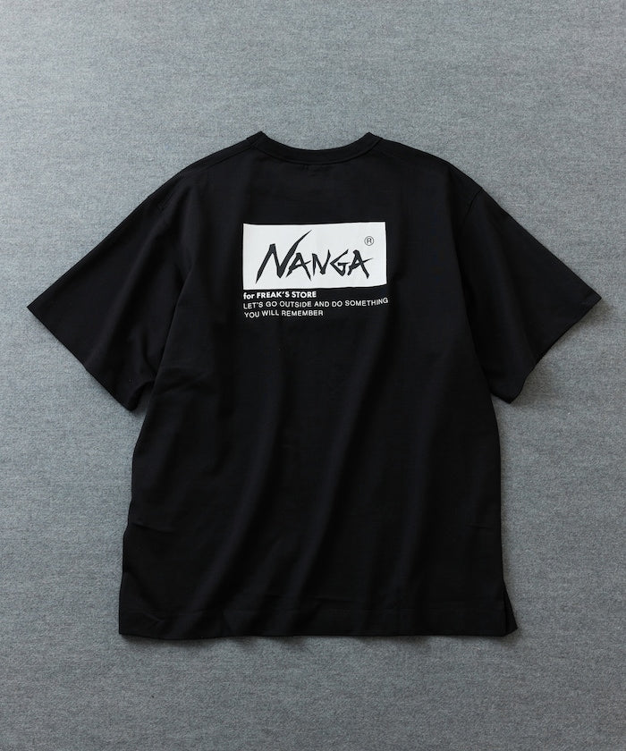 NANGA 別注 刺繍 ECO HYBRID LOGO TEE / 環保混紡刺繡標誌寬版T恤