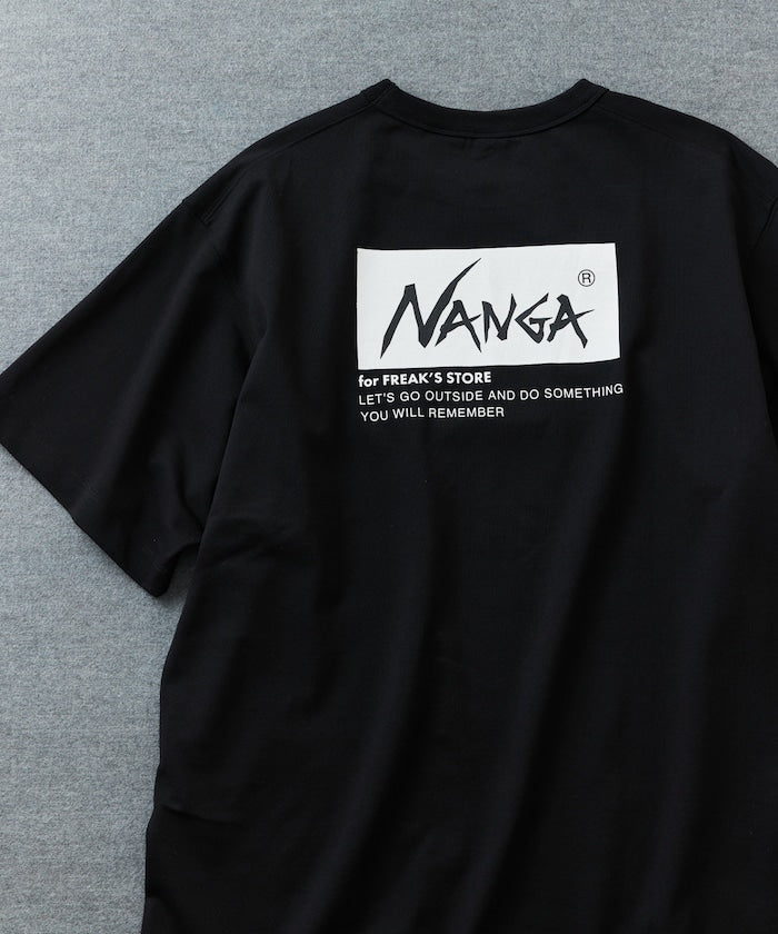 NANGA 別注 刺繍 ECO HYBRID LOGO TEE / 環保混紡刺繡標誌寬版T恤