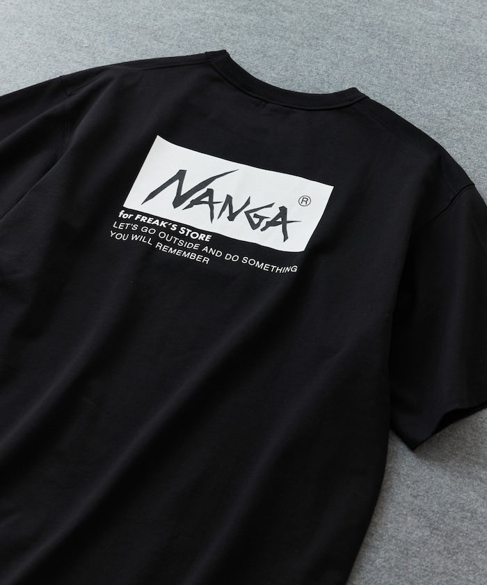 NANGA 別注 刺繍 ECO HYBRID LOGO TEE / 環保混紡刺繡標誌寬版T恤