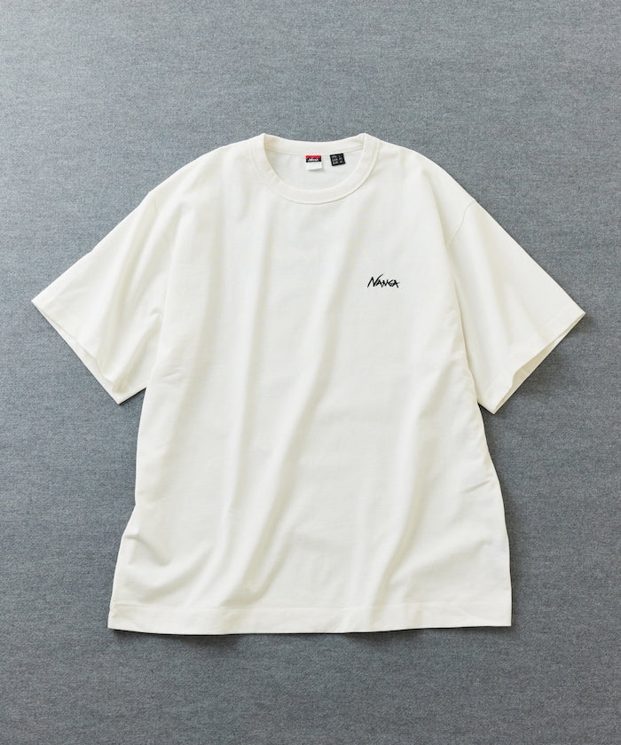 NANGA 別注 刺繍 ECO HYBRID LOGO TEE / 環保混紡刺繡標誌寬版T恤