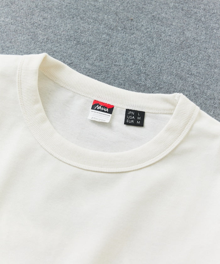 NANGA 別注 刺繍 ECO HYBRID LOGO TEE / 環保混紡刺繡標誌寬版T恤