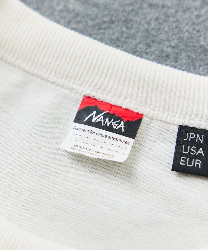 NANGA 別注 刺繍 ECO HYBRID LOGO TEE / 環保混紡刺繡標誌寬版T恤