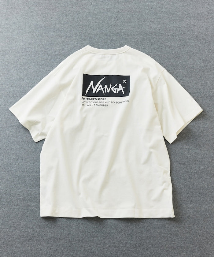 NANGA 別注 刺繍 ECO HYBRID LOGO TEE / 環保混紡刺繡標誌寬版T恤