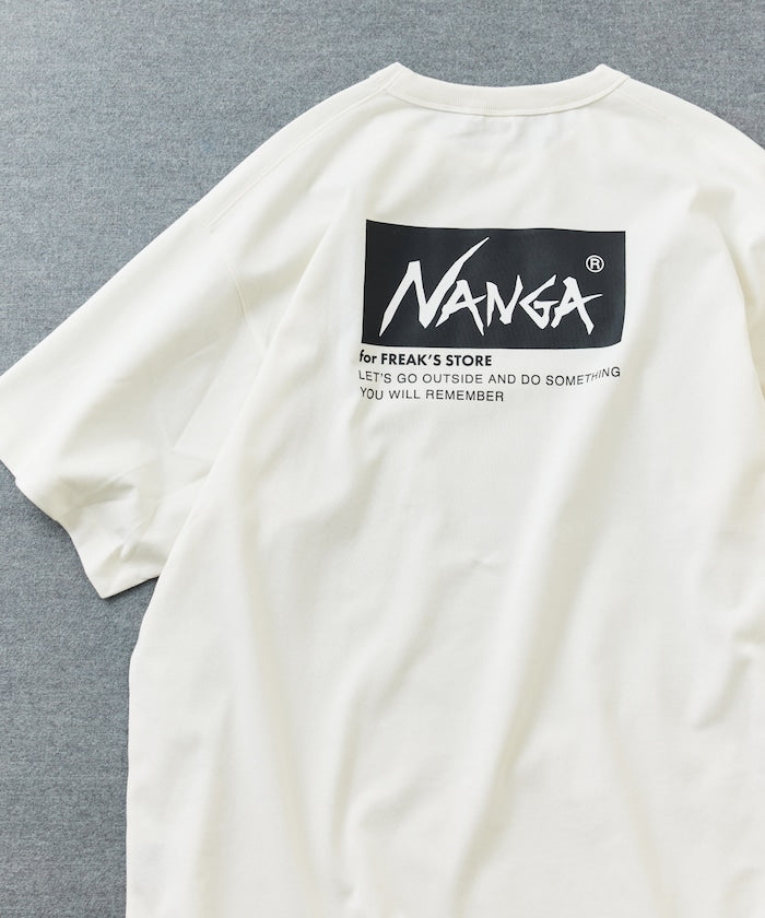 NANGA 別注 刺繍 ECO HYBRID LOGO TEE / 環保混紡刺繡標誌寬版T恤