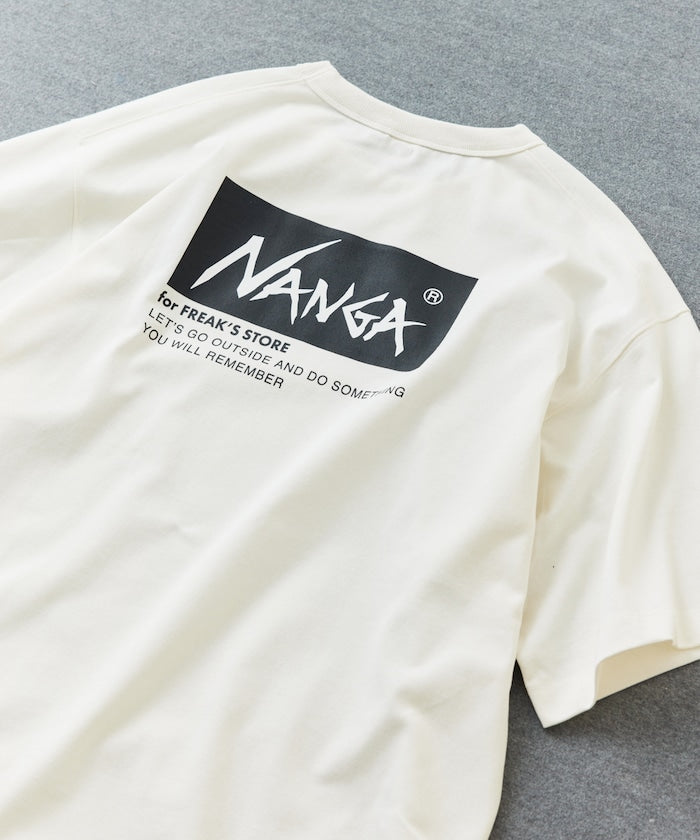 NANGA 別注 刺繍 ECO HYBRID LOGO TEE / 環保混紡刺繡標誌寬版T恤