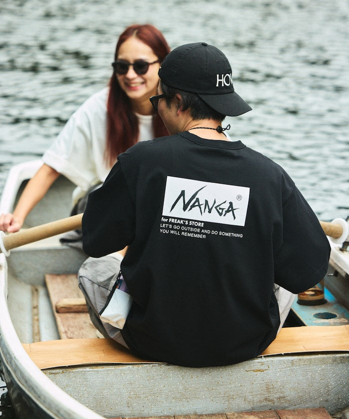 NANGA 別注 刺繍 ECO HYBRID LOGO TEE / 環保混紡刺繡標誌寬版T恤