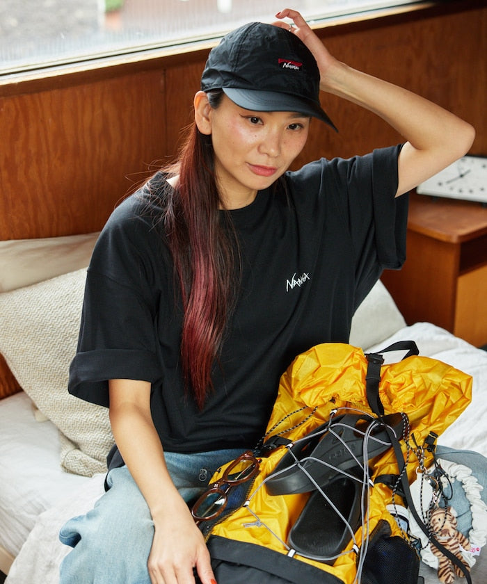 NANGA 別注 刺繍 ECO HYBRID LOGO TEE / 環保混紡刺繡標誌寬版T恤