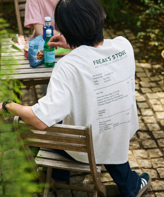 FREAK'S STORE / 收據圖像 背面印花 短袖T恤
