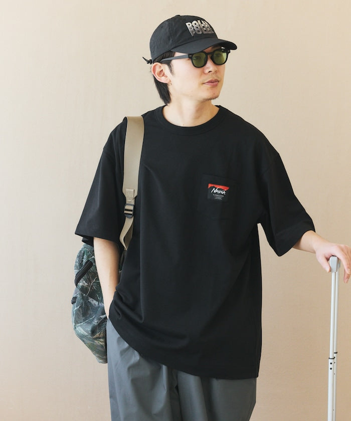 NANGA 別注 ECO HYBRID CONTOUR LOGO TEE / 等高線圖形口袋短袖 T 恤