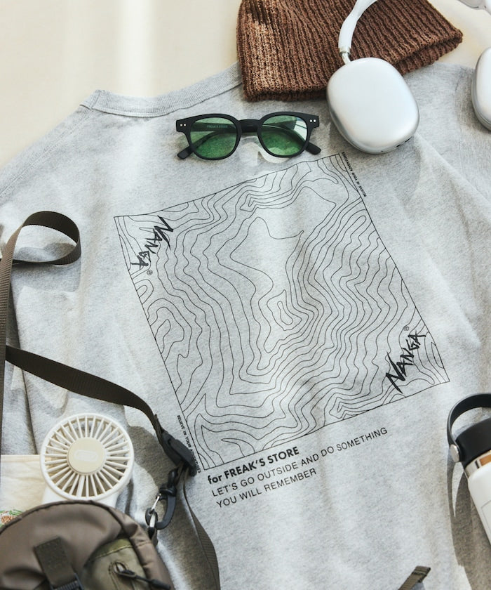 NANGA 別注 ECO HYBRID CONTOUR LOGO TEE / 等高線圖形口袋短袖 T 恤
