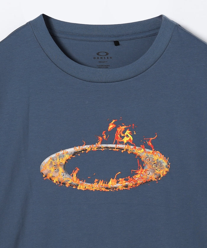 OAKLEY O-TECH COLD CTON TEE ICON 2.0 / 火焰圖騰彈性棉質短袖T恤