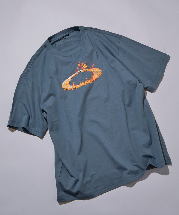OAKLEY O-TECH COLD CTON TEE ICON 2.0 / 火焰圖騰彈性棉質短袖T恤