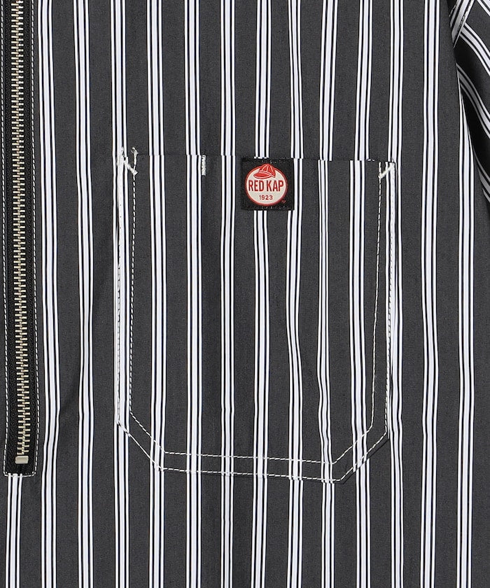 RED KAP / 半拉鍊雙口袋短袖工作 拉鏈半開襟衫