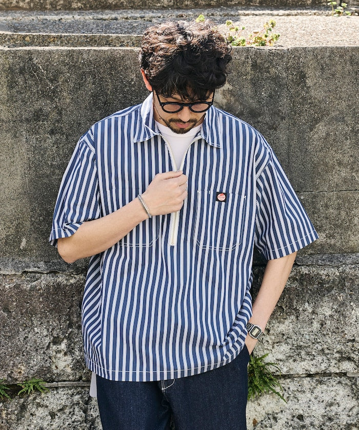 RED KAP × FREAK'S STORE / 半拉鍊雙口袋短袖工作 拉鏈半開襟衫