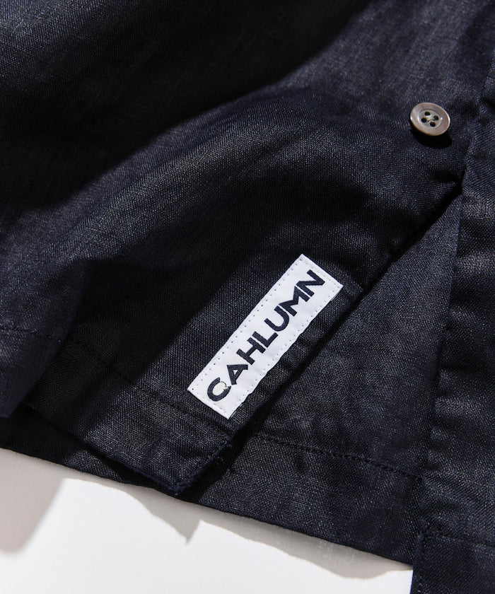 CAHLUMN Linen Open Collar Long Sleeve Shirt / 亞麻開領長袖襯衫