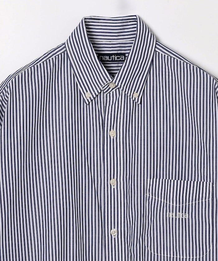 NAUTICA JP / Broad Stripe 條紋短袖襯衫