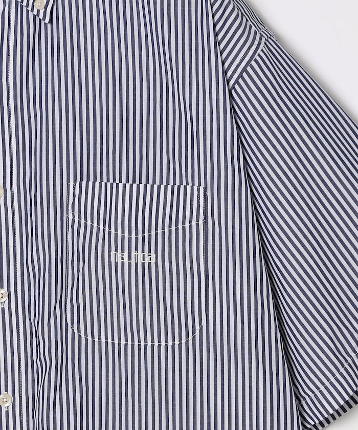 NAUTICA JP / Broad Stripe 條紋短袖襯衫