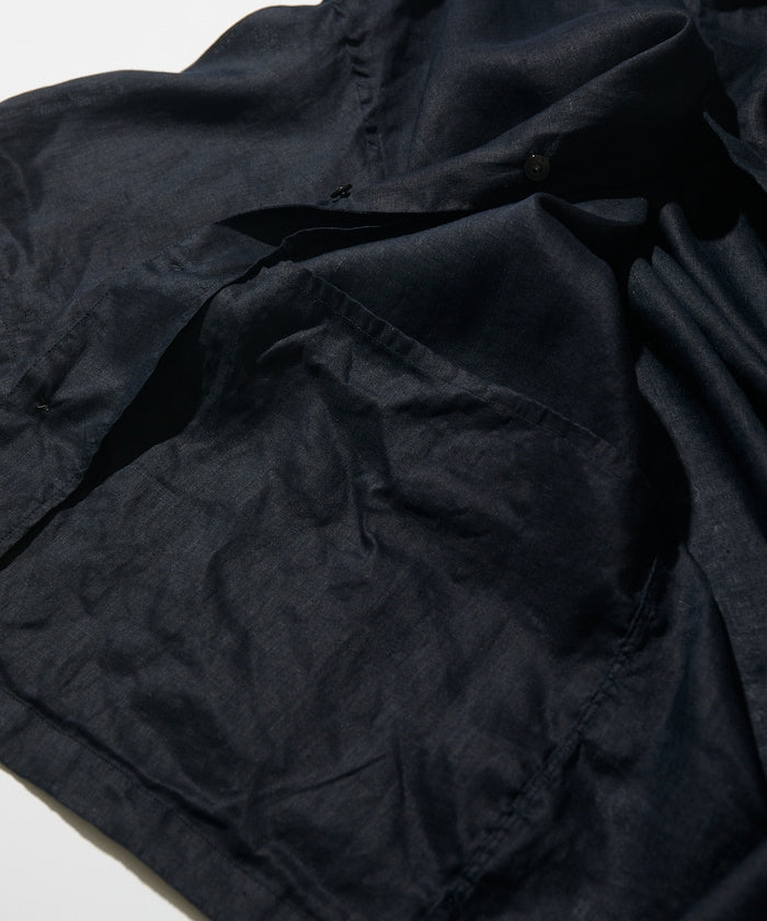 CAHLUMN Linen Open Collar Short Sleeve Shirt / 亞麻開領短袖襯衫