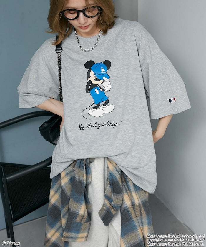 MLB × Mickey Mouse 限定聯名機能印花短袖 T 恤