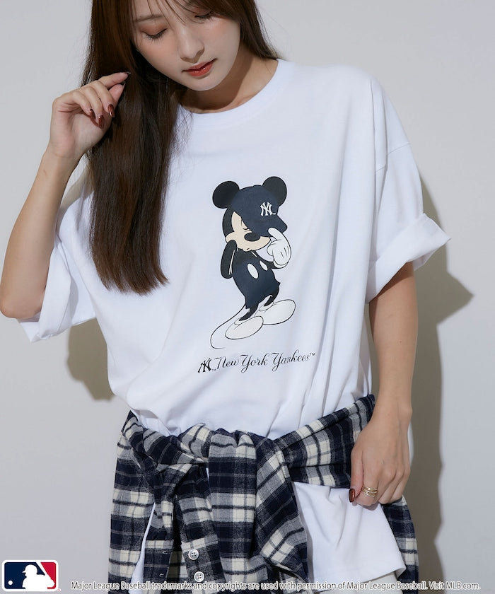 MLB × Mickey Mouse 限定聯名機能印花短袖 T 恤
