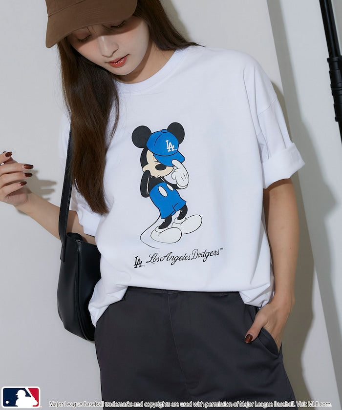 MLB × Mickey Mouse 限定聯名機能印花短袖 T 恤