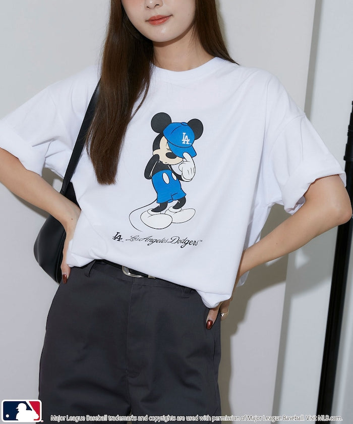MLB × Mickey Mouse 限定聯名機能印花短袖 T 恤