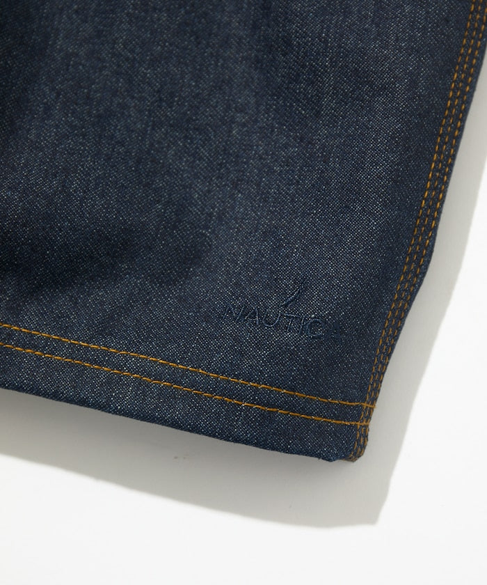 NAUTICA JP / 弧形剪裁 雙膝工裝牛仔短褲