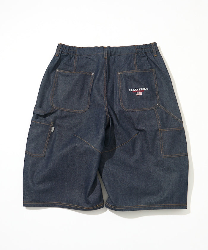 NAUTICA JP / 弧形剪裁 雙膝工裝牛仔短褲