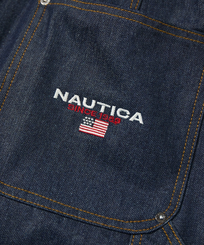NAUTICA JP / 弧形剪裁 雙膝工裝牛仔短褲
