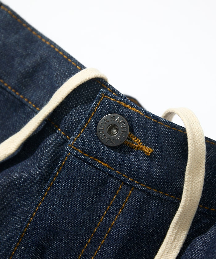 NAUTICA JP / 弧形剪裁 雙膝工裝牛仔長褲