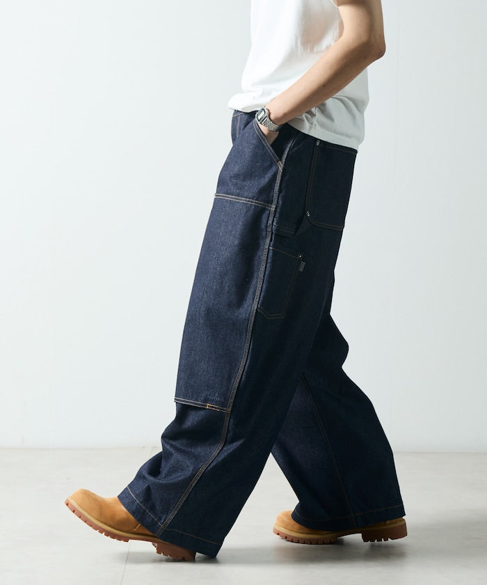 NAUTICA JP / 弧形剪裁 雙膝工裝牛仔長褲