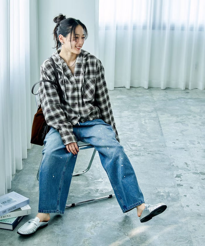 Foxfire × FREAK'S STORE/女裝 連帽格紋法蘭絨襯衫(日本聯名限定)