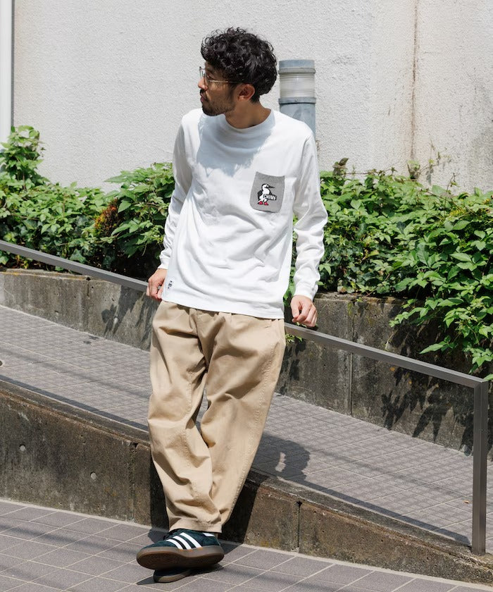 CHUMS × FREAK'S STORE/針織拼接口袋長袖T恤(日本聯名限定)