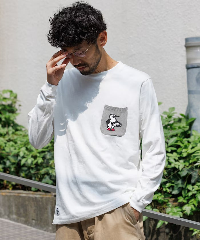 CHUMS × FREAK'S STORE/針織拼接口袋長袖T恤(日本聯名限定)