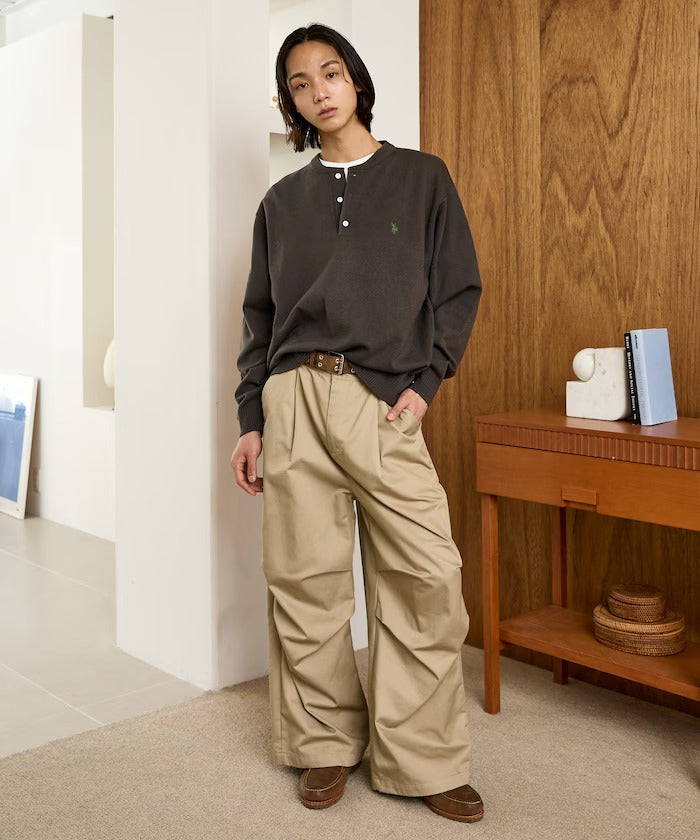U.S. POLO ASSN. × PUBLUX / 單點刺繡亨利領針織衫(日本聯名限定)