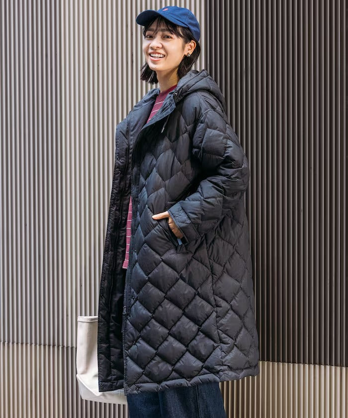 NANGA × FREAK'S STORE/女裝 絎縫連帽長版羽絨大衣外套(日本聯名限定)