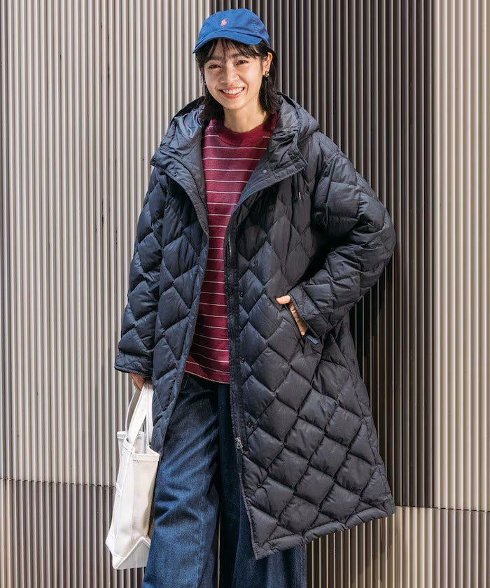NANGA × FREAK'S STORE/女裝 絎縫連帽長版羽絨大衣外套(日本聯名限定)