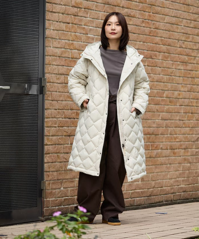 NANGA × FREAK'S STORE/女裝 絎縫連帽長版羽絨大衣外套(日本聯名限定)