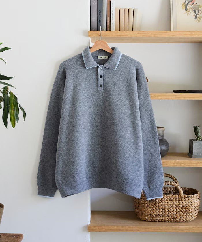 FREAK'S STORE/撞色POLO 假兩件 針織衫