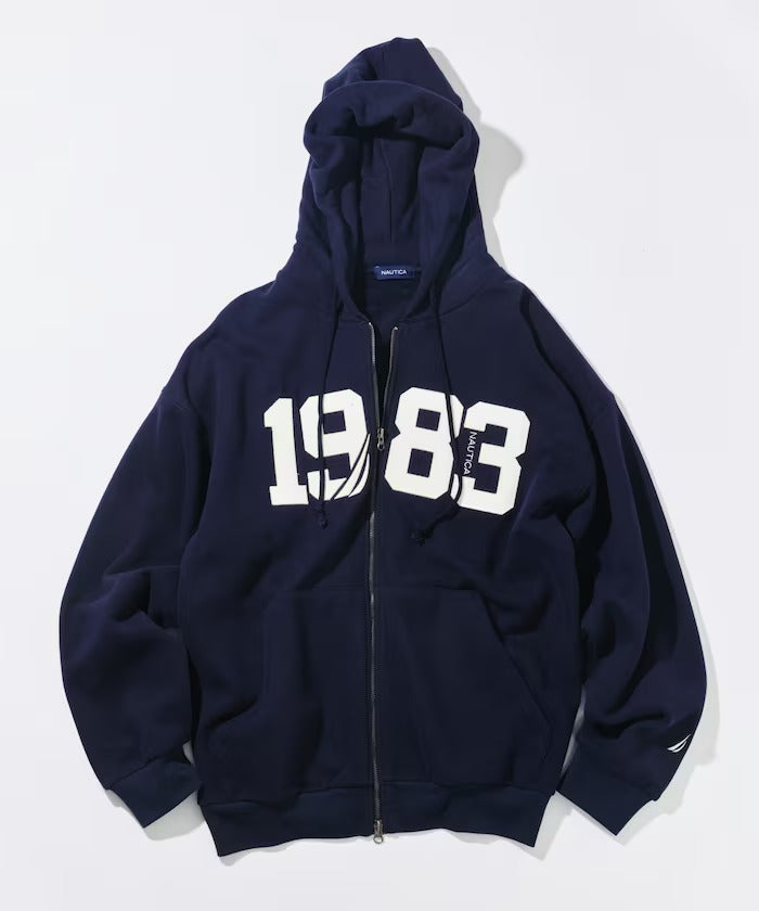 NAUTICA / 寬鬆刺繡貼布LOGO拉鍊 連帽外套
