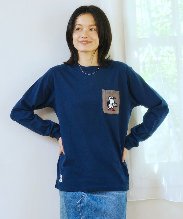 CHUMS × FREAK'S STORE/針織拼接口袋長袖T恤(日本聯名限定)