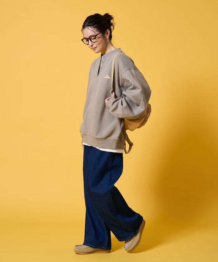 KELTY × FREAK'S STORE/女裝 亨利領 刷毛長袖T恤(日本聯名限定)