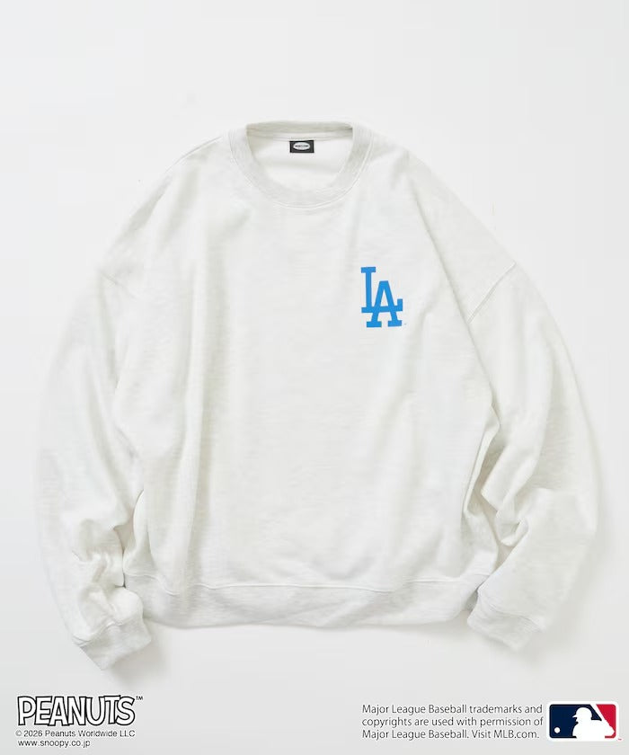 PEANUTS × MLB × FREAK'S STORE / 道奇隊背印大廓形 圓領衫(日本聯名限定)