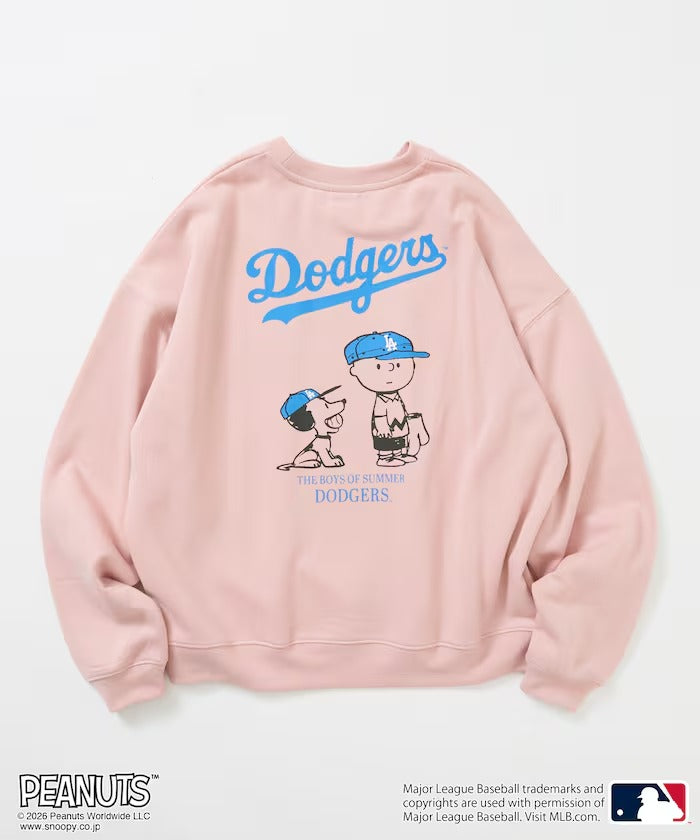 PEANUTS × MLB × FREAK'S STORE / 道奇隊背印大廓形 圓領衫(日本聯名限定)