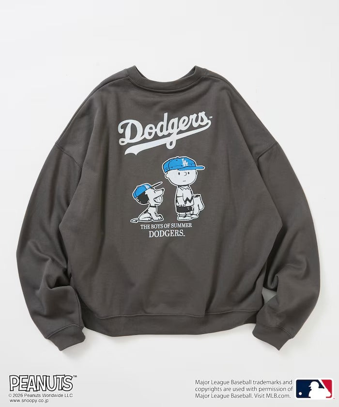 PEANUTS × MLB × FREAK'S STORE / 道奇隊背印大廓形 圓領衫(日本聯名限定)