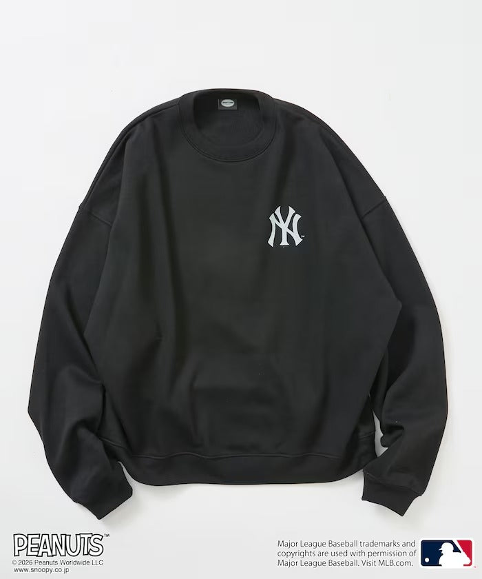 PEANUTS × MLB × FREAK'S STORE / 洋基隊背印大廓形 圓領衫(日本聯名限定)
