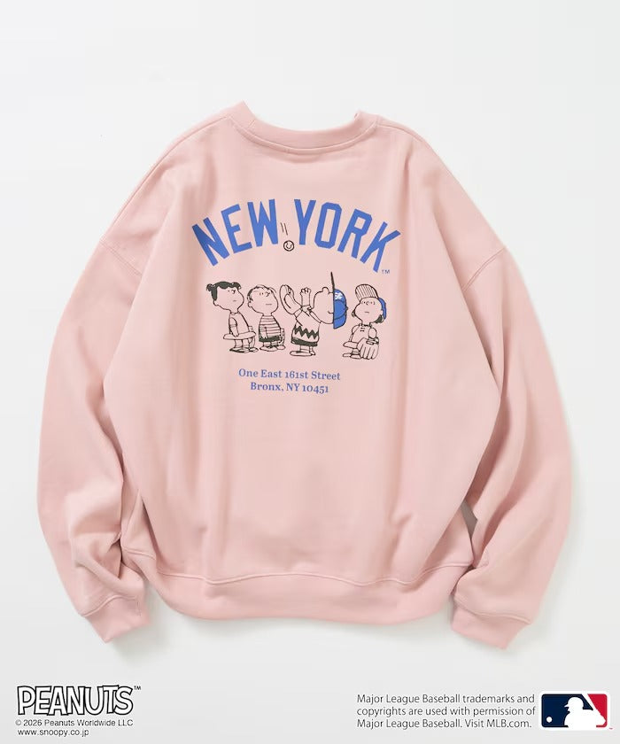 PEANUTS × MLB × FREAK'S STORE / 洋基隊背印大廓形 圓領衫(日本聯名限定)