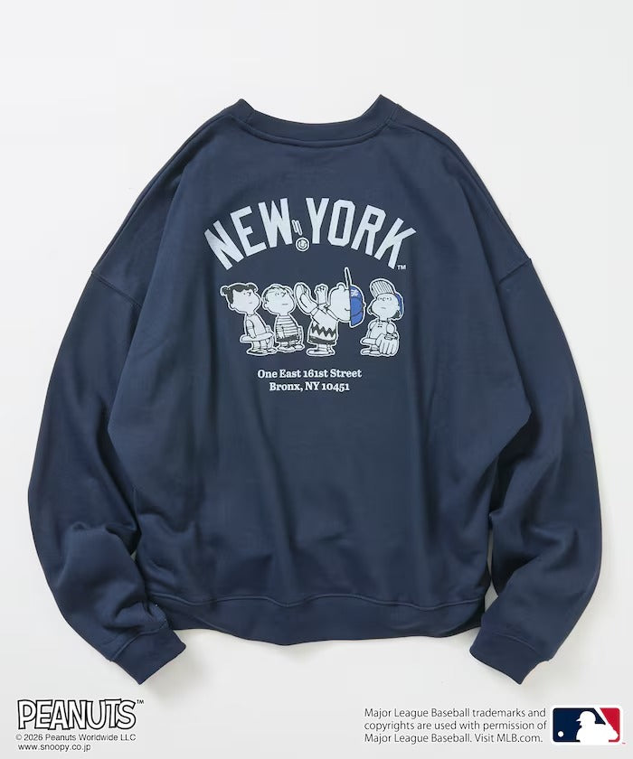 PEANUTS × MLB × FREAK'S STORE / 洋基隊背印大廓形 圓領衫(日本聯名限定)
