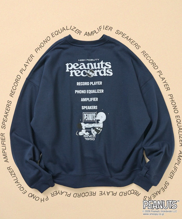 PEANUTS × FREAK'S STORE / 唱片印花大廓形 圓領衫(日本聯名限定)