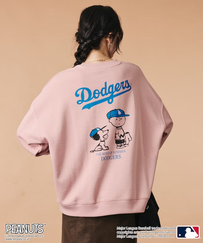PEANUTS × MLB × FREAK'S STORE / 道奇隊背印大廓形 圓領衫(日本聯名限定)